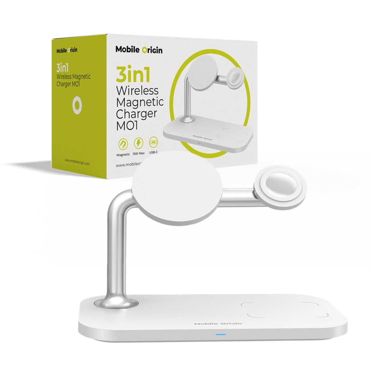 3in1 Wireless Charger MO1 White Mobile Origin