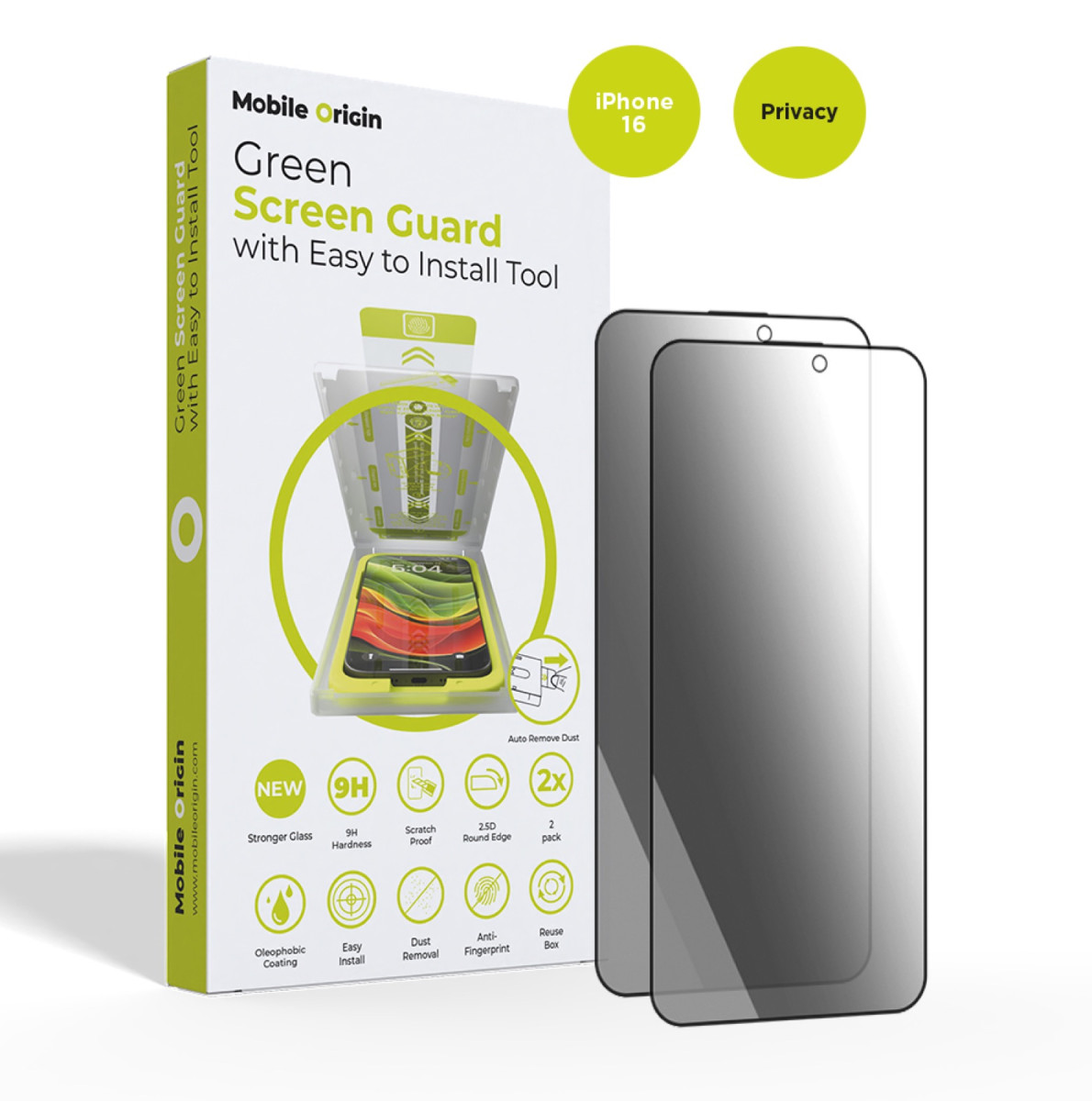 Screen Guard iPhone 16 series with easy applicator Privacy, pack