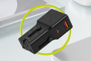 Travel adapter 25W, EU/US/UK/AU Black