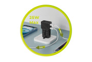 Travel adapter 25W, EU/US/UK/AU Black