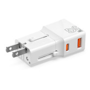 Travel adapter 25W, EU/US/UK/AU White