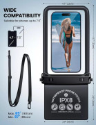 Waterproof Floating Case with Pouch 6,8" - Black / White