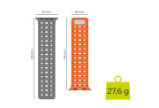 Magnetic Strap Grey/Orange 44/45/46/49mm