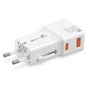 Travel adapter 25W, EU/US/UK/AU White