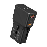Travel adapter 25W, EU/US/UK/AU Black