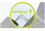 Compact Cable USB-C to USB-C White