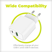 PD20W Wall Charger MO12 - USB-A + USB-C