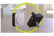 Travel charger with powerbank 10 000mAh, Lightning and USB-C cable, white