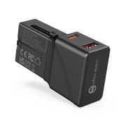 Travel adapter 25W, EU/US/UK/AU Black