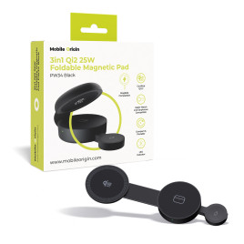 3in1 Qi2 25W Foldable Magnetic Pad PW34, Black