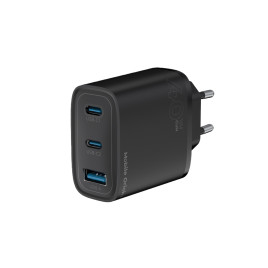 GaN síťová nabíječka 40W MO13 – 1× USB‑A + 2× USB‑C, Černá