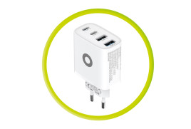 GaN síťová nabíječka 40W PW22 – 2x USB-C + 2x USB-A
