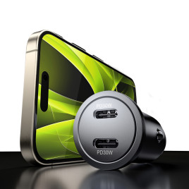 Metal Car Charger 30W CA13 - 2x USB-C