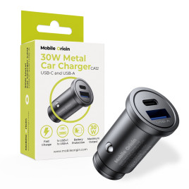 Metal Car Charger 30W CA12 - USB-C, USB-A