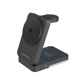 3in1 Foldable Charging Stand PW28 Black - with Light