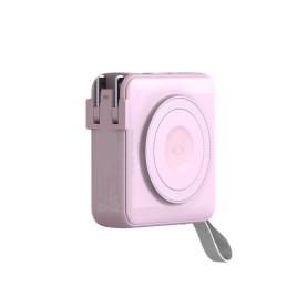 PowerBank 10000mAh/Travel Charger, Lightning/USB-C Cable, MagSafe/AW/iPhone Compatible, Pink