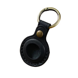 Kožená klíčenka AirTag A6, Černá