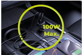 100W Car Charger CA25 - 2x USB-C + USB-A