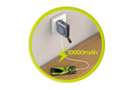 PowerBank 10000mAh/Travel Charger, Lightning/USB-C Cable, MagSafe/AW/iPhone Compatible, Grey + Pink