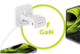 Cestovní Adaptér GaN 45W, EU/US/UK/AU PW26, Bílá