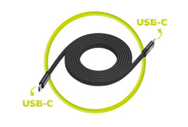 Magnetický kabel 1 m USB‑C na USB‑C – černý, plochý, originál