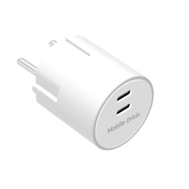 30W Charger Plug PW33 - 2x USB-C, White
