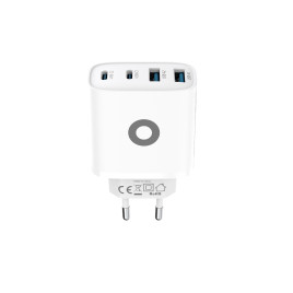 GaN síťová nabíječka 40W PW22 – 2x USB-C + 2x USB-A