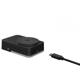 3in1 Foldable Charging Stand PW28 Black - with Light