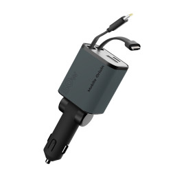 4in1 50W Car Charger CA28 - USB-C + USB-A, USB-C and Lightning Cable