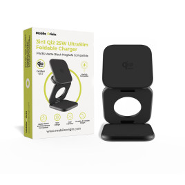 UltraSlim Foldable Charger PW36, 3in1 Qi2 25W, Matte Black