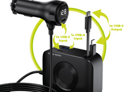 75W 5in1 Car Charger CA23 - 2x USB-C + USB-A Port, 2x USB-C Cable