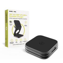 UltraSlim Foldable Charger PW36, 3in1 Qi2 25W, Matte Black