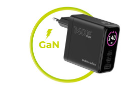 140W GaN TFT Display Charger PW21 - 2x USB-C + USB-A
