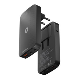 Slim Charger dual USB-C, Single USB-A black