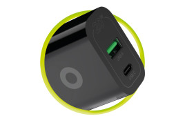 Síťová nabíječka MO12, PD20W – USB‑A + USB‑C, Černá