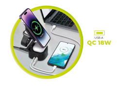 GaN skládací nabíječka 5v1 65 W Qi2 PW1 – bílá