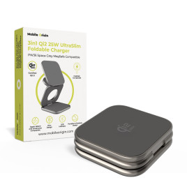 UltraSlim Foldable Charger PW36, 3in1 Qi2 25W, Space Grey