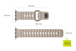 FKM Řemínek III pro Apple Watch 44 / 45 / 46 / 49 mm – Světle béžová