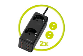 GaN 65W Prodlužovací adaptér MultiHub PW19 3× USB-C + 2× USB-A