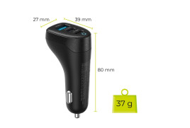 100W Car Charger CA25 - 2x USB-C + USB-A