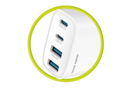 GaN síťová nabíječka 40W PW22 – 2x USB-C + 2x USB-A