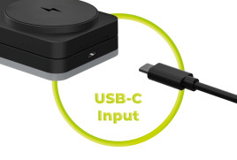 3in1 Foldable Charging Stand PW28 Black - with Light