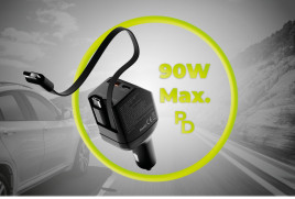 Car Charger CA22 90W - USB-C + USB-A, + 2x USB-C Cable