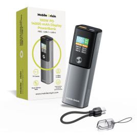 PowerBank 100W PD 14000mAh with Display PB12 - USB-C + USB-A