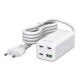 GaN 100W kompaktní MultiHub nabíječka PW18 3× USB-C + USB-A
