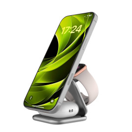 UltraSlim Foldable Charger PW36, 3in1 Qi2 25W, Silver