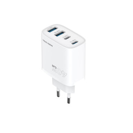 GaN síťová nabíječka 40W PW22 – 2x USB-C + 2x USB-A
