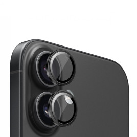 Safírové krytky čoček pro iPhone 16 / 16 Plus – černé