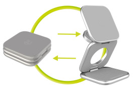 UltraSlim Foldable Charger PW36, 3in1 Qi2 25W, Silver