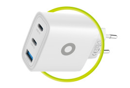 GaN síťová nabíječka 40W MO13 – 1× USB‑A + 2× USB‑C
